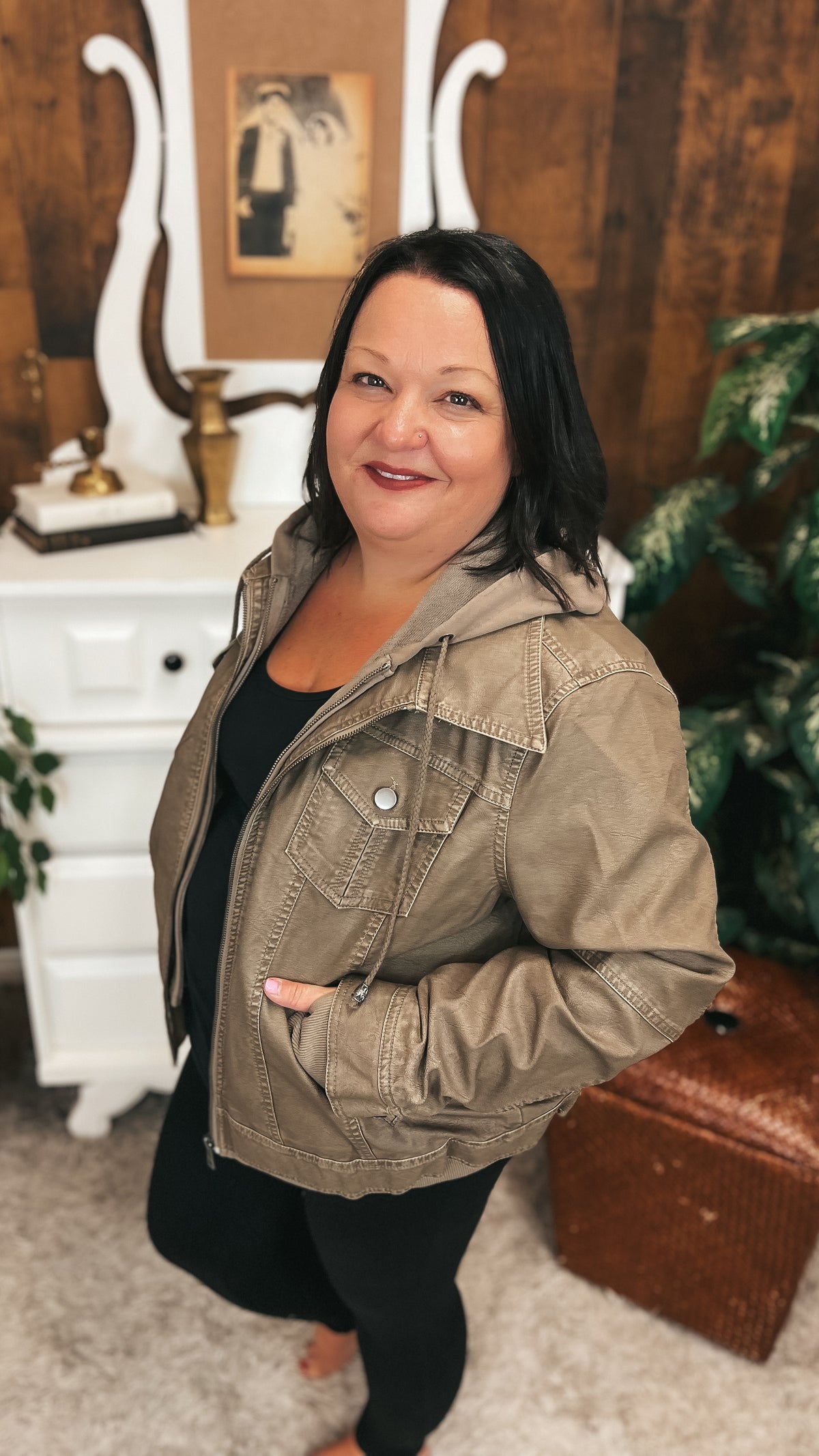 Joey Faux Leather Jacket | Grey
