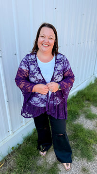 Rosemary Lace Cardigan | Purple