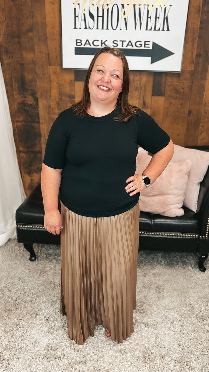 Wendy Pleated Maxi Skirt | Bronze