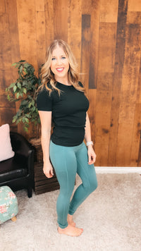 Zoey Athletic Leggings | Smoky Green