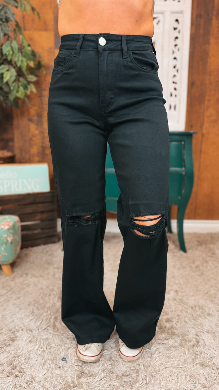 Dayton Straight Leg Stretch Denim | Black