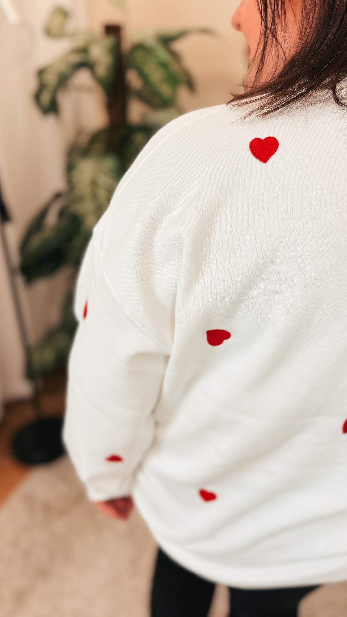 Liza Heart Crewneck | Ivory