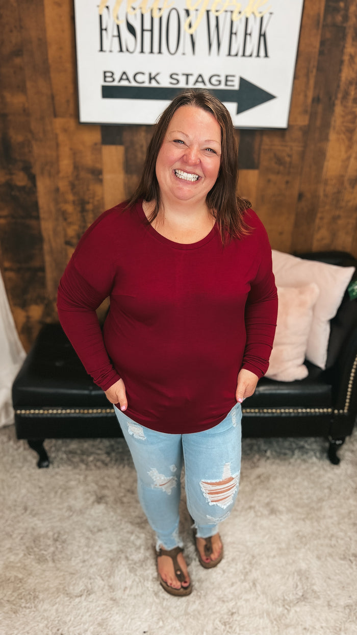 Lauralee Long Sleeve | Burgundy