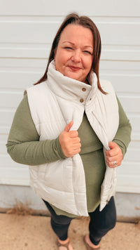 Tori Puffer Vest | Sand Beige