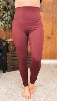 Zoey Athletic Leggings | Wine