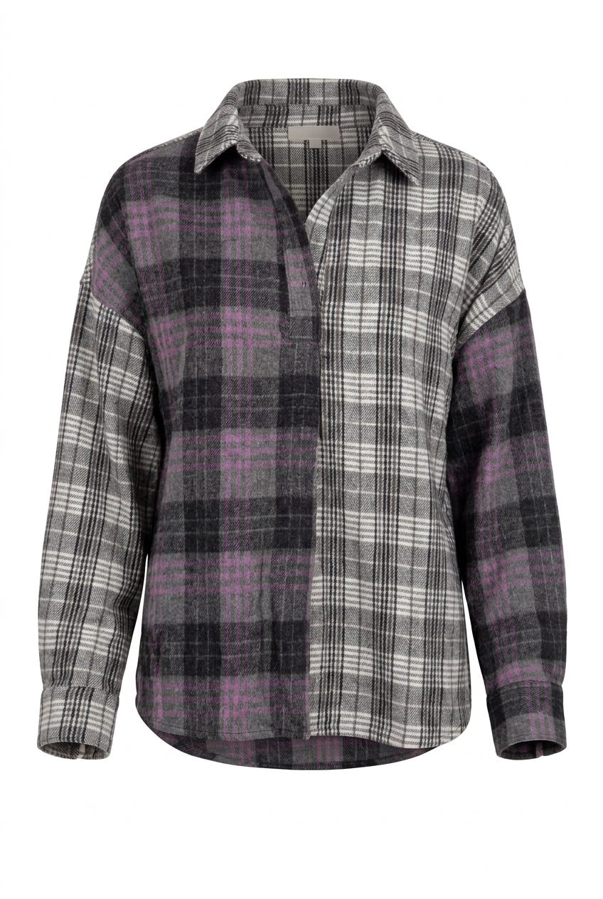 Jesslyn Plaid Flannel Top | Lavender