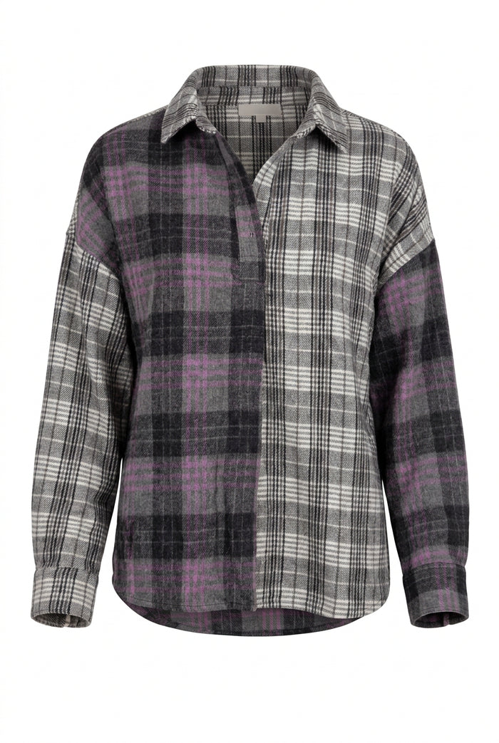Jesslyn Plaid Flannel Top | Lavender