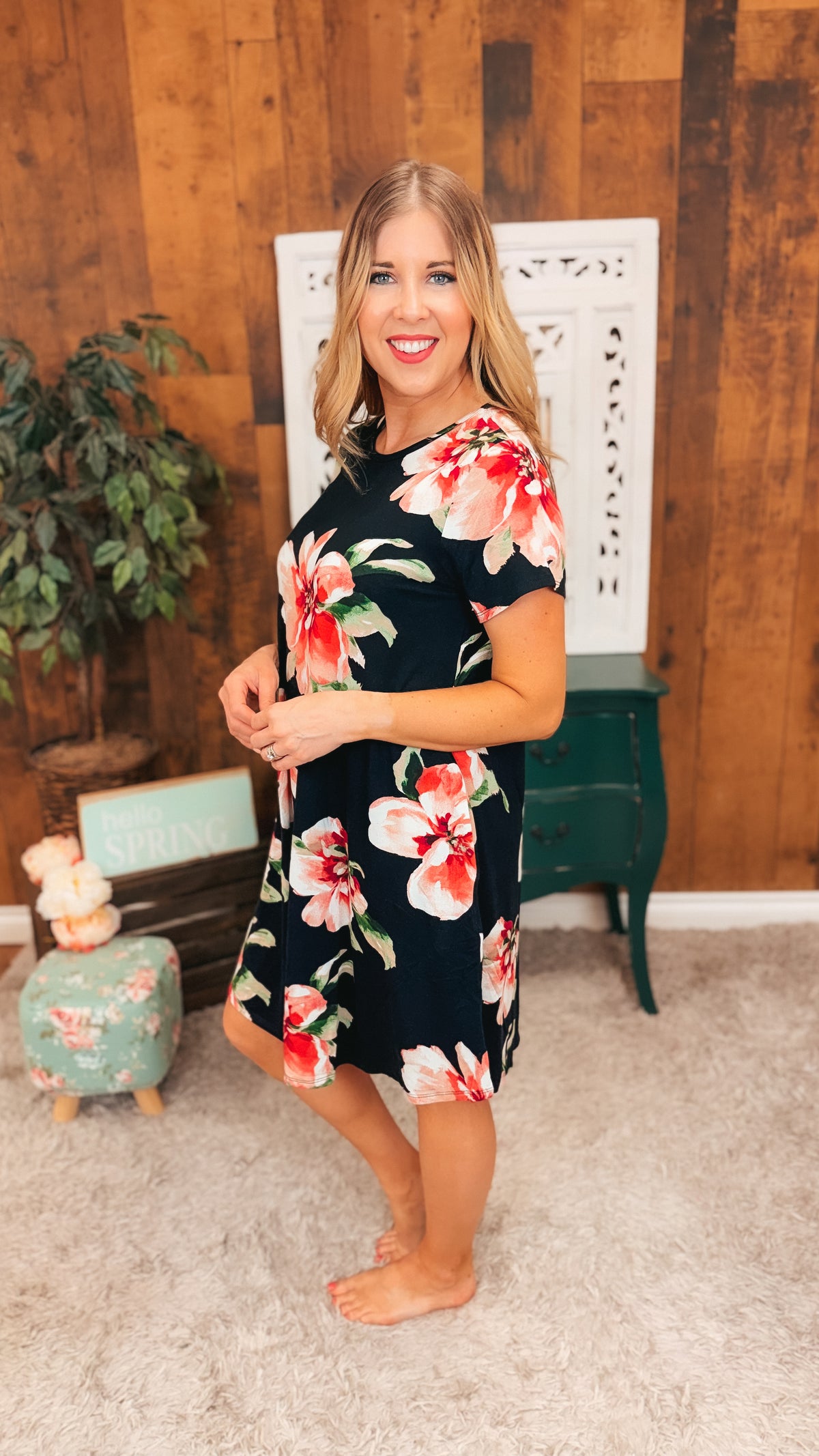 Mariah Floral Sundress | Black