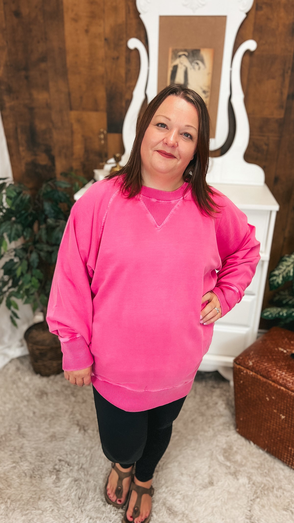 Lori Pocket Sweater: Pink