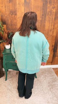 Charlene Snap Sweatshirt | Sea Green