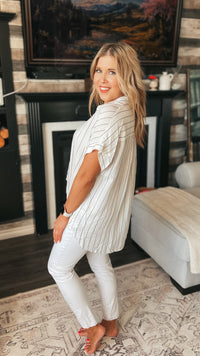 Lynn Stripe Blouse | White