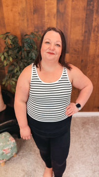 Ann Marie Stripe Tank Top | White