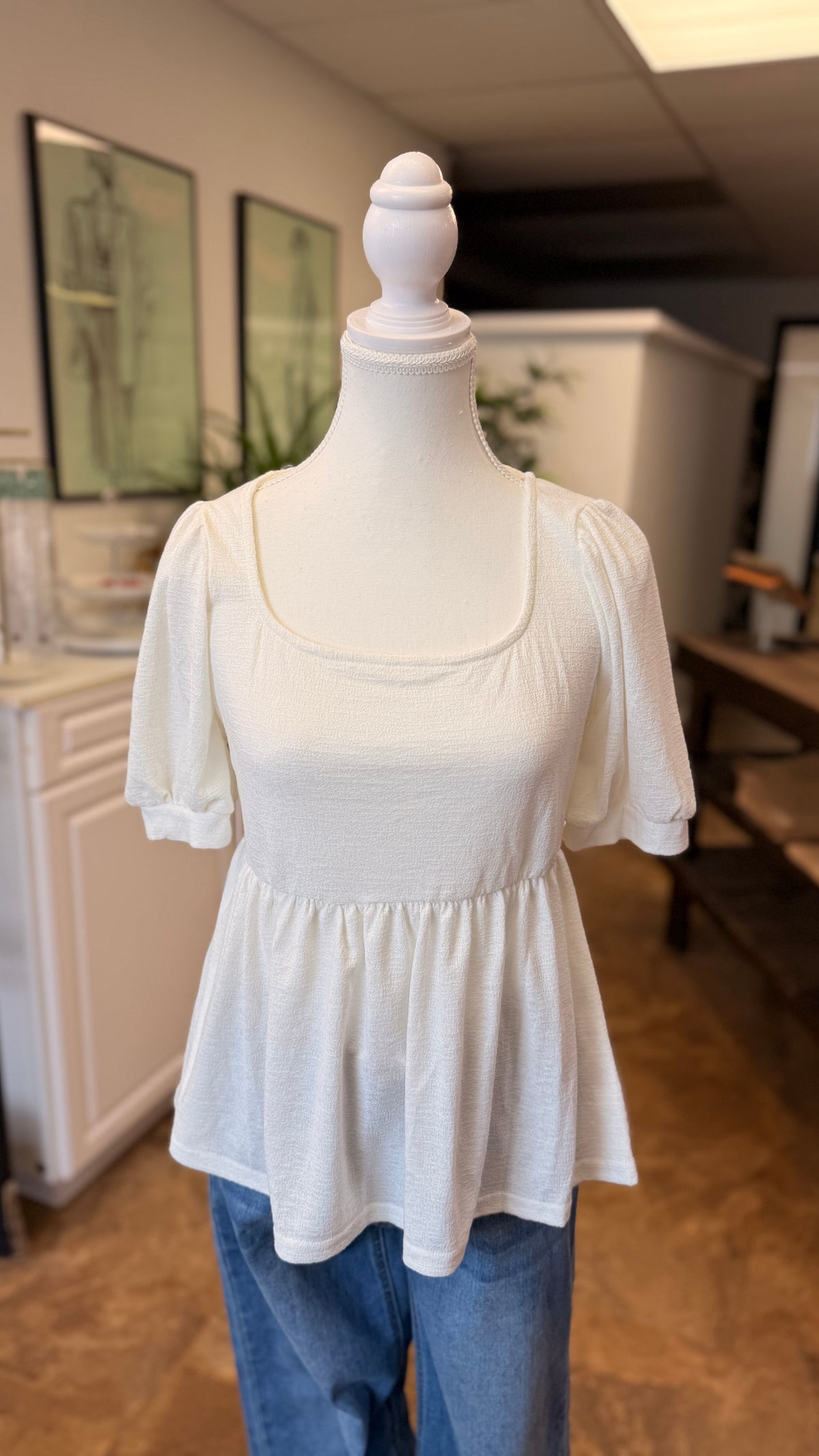 # 5 - White Linen Blouse | S | SAMPLE SALE