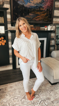 Lynn Stripe Blouse | White