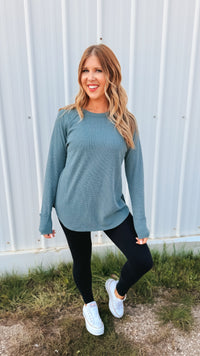 Leslie Waffle Long Sleeve | Ash Jade