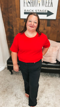 Christa Boxy Tee | Red