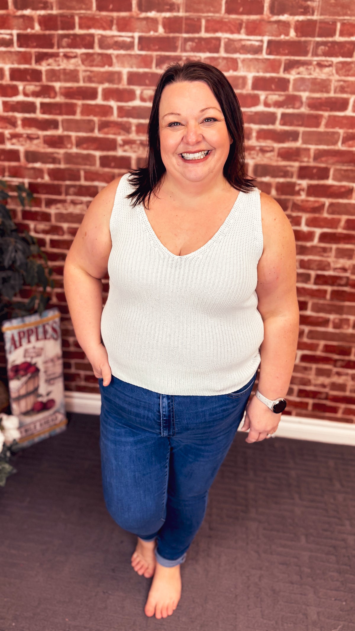 Abigail Knit Tank Top | Ivory