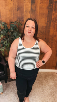 Ann Marie Stripe Tank Top | White