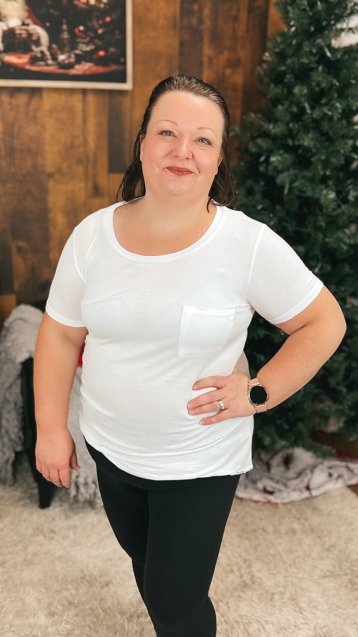 Laura Heathered Tee | White