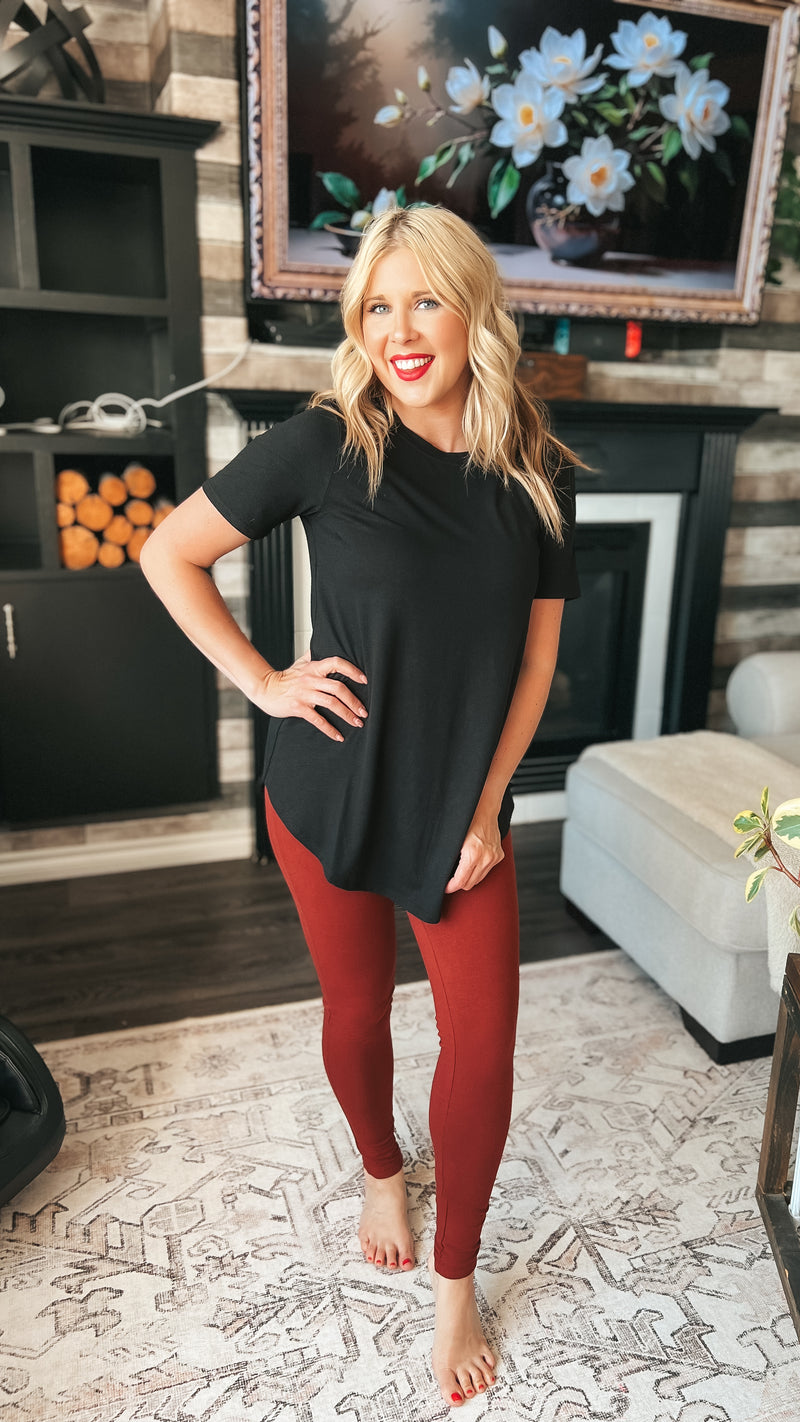 Ashley Cotton Leggings | Rust