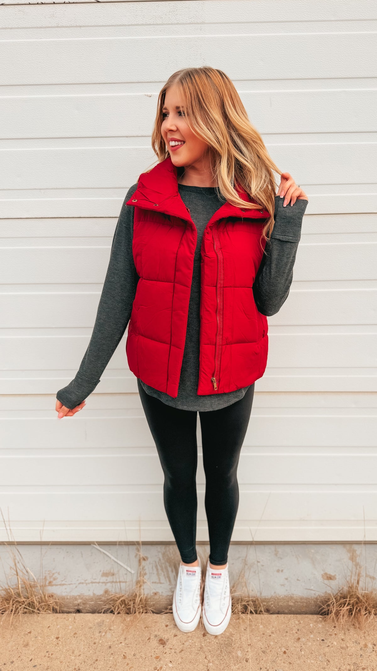 Tori Puffer Vest | Burgundy