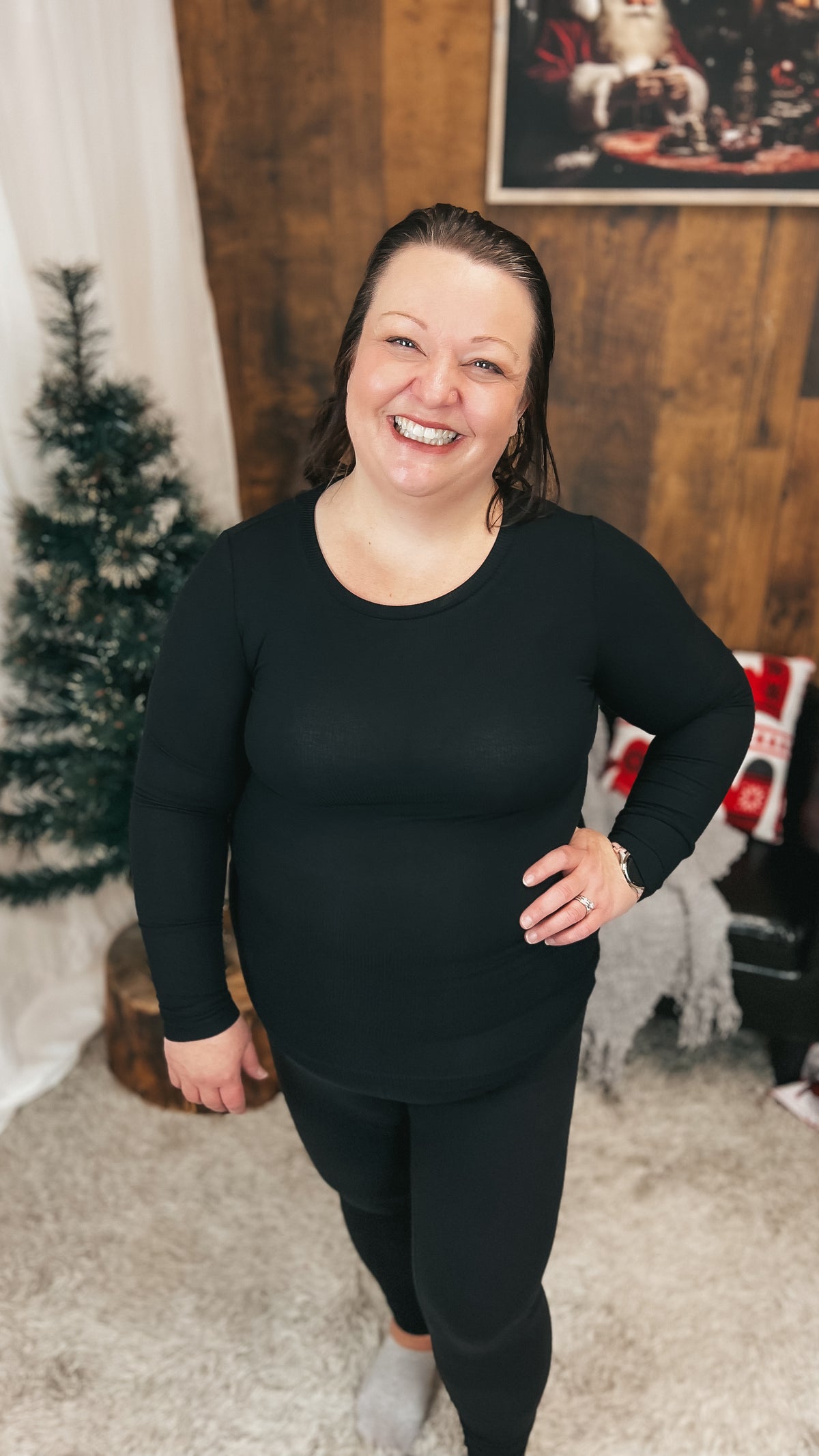 Tatum Ribbed Long Sleeve | Black