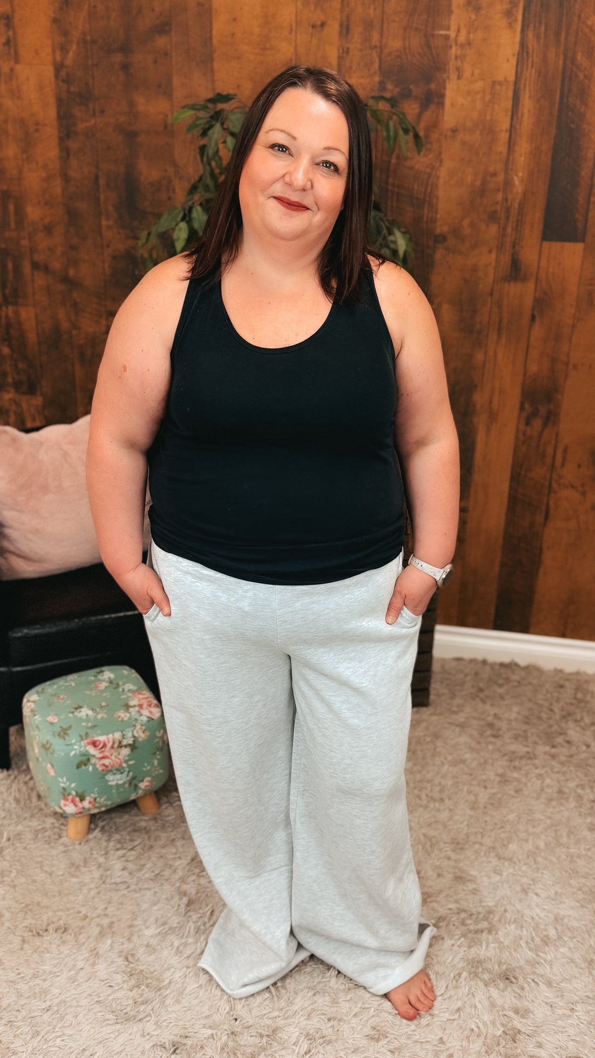 Toni Wide Leg Jogging Pants | Grey