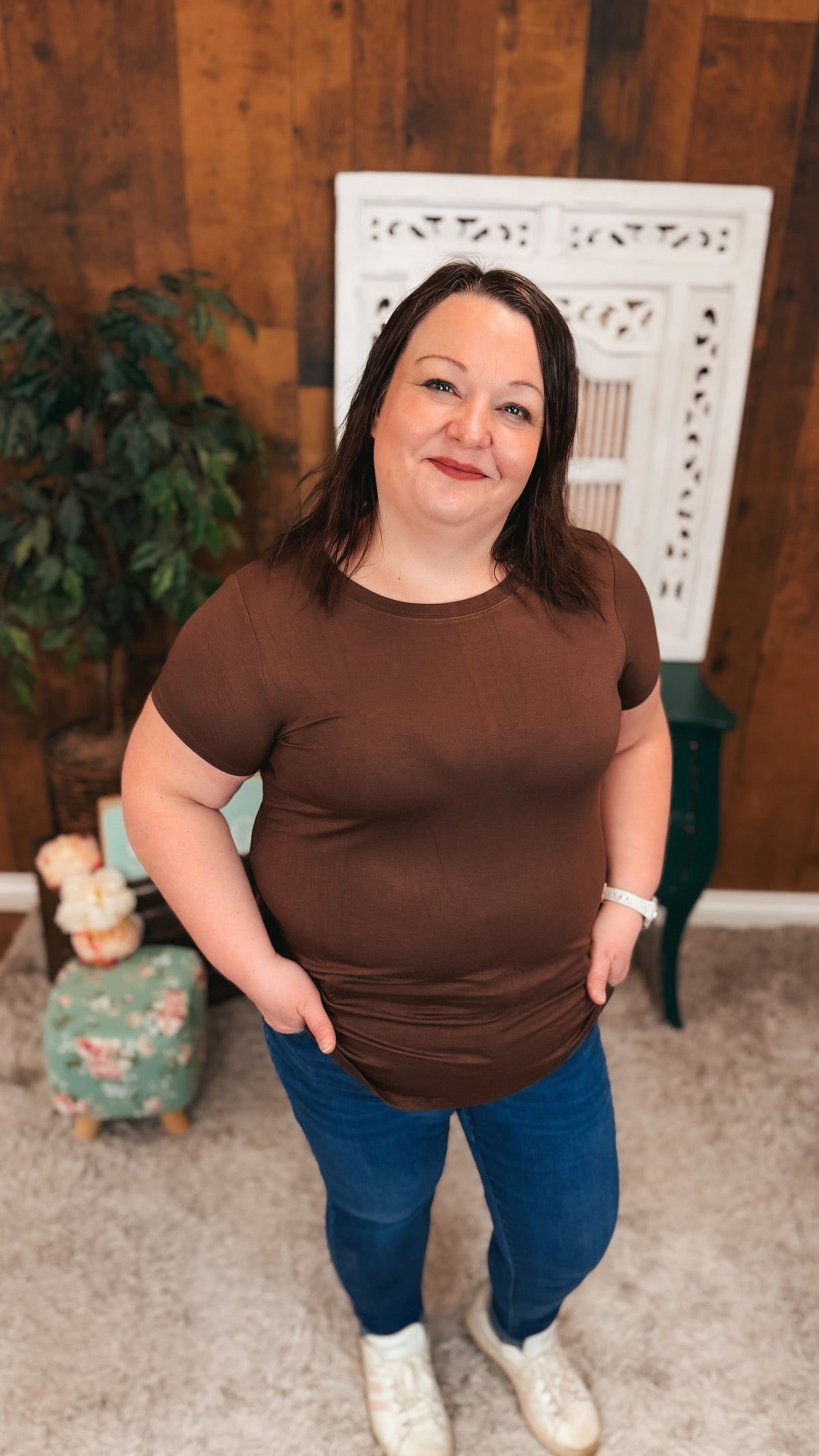 Morgan Basic Tee | Brown