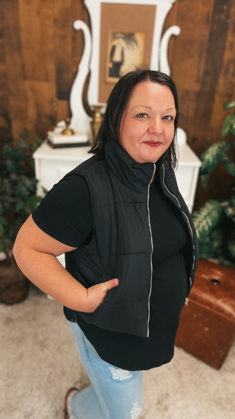 Courtney Puffer Vest: Black