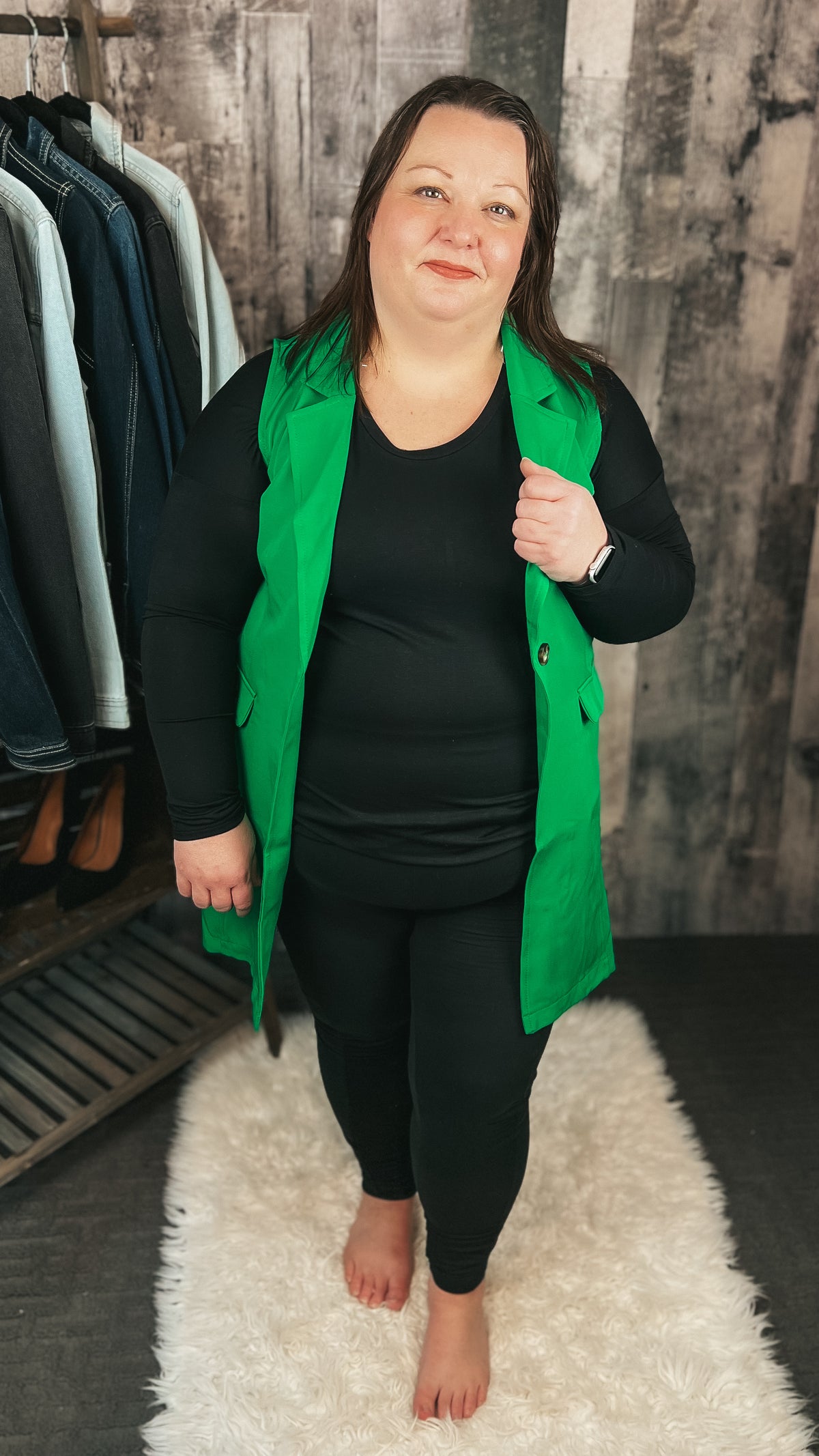 Katie Vested Blazer: Green