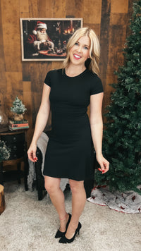 Stacey Ribbed Dress | Black