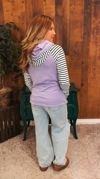 Janie Stripe Hoodie | Lavender