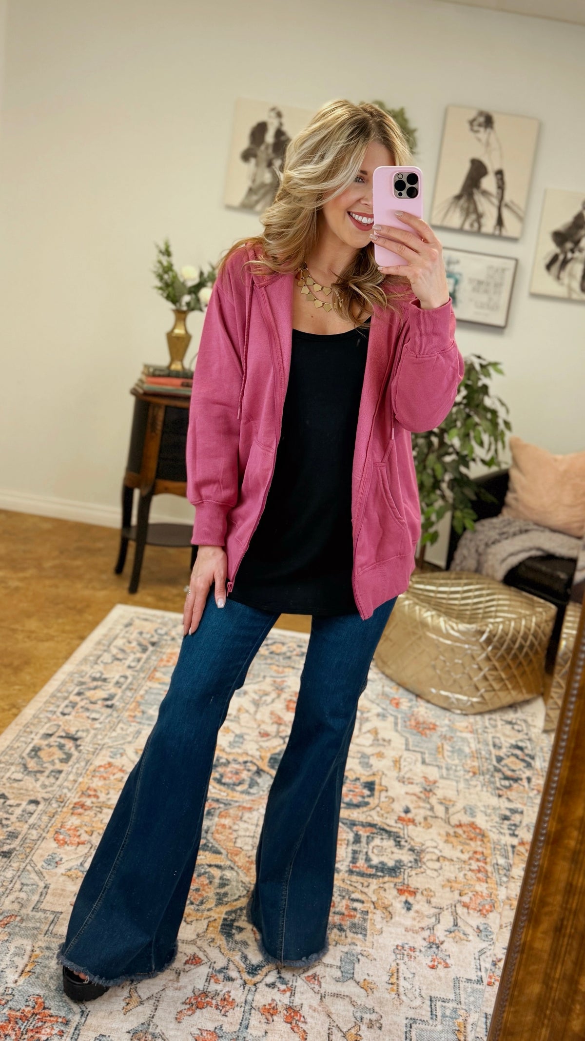 Nora Zip Hoodie | Antique Fuchsia *SALE*