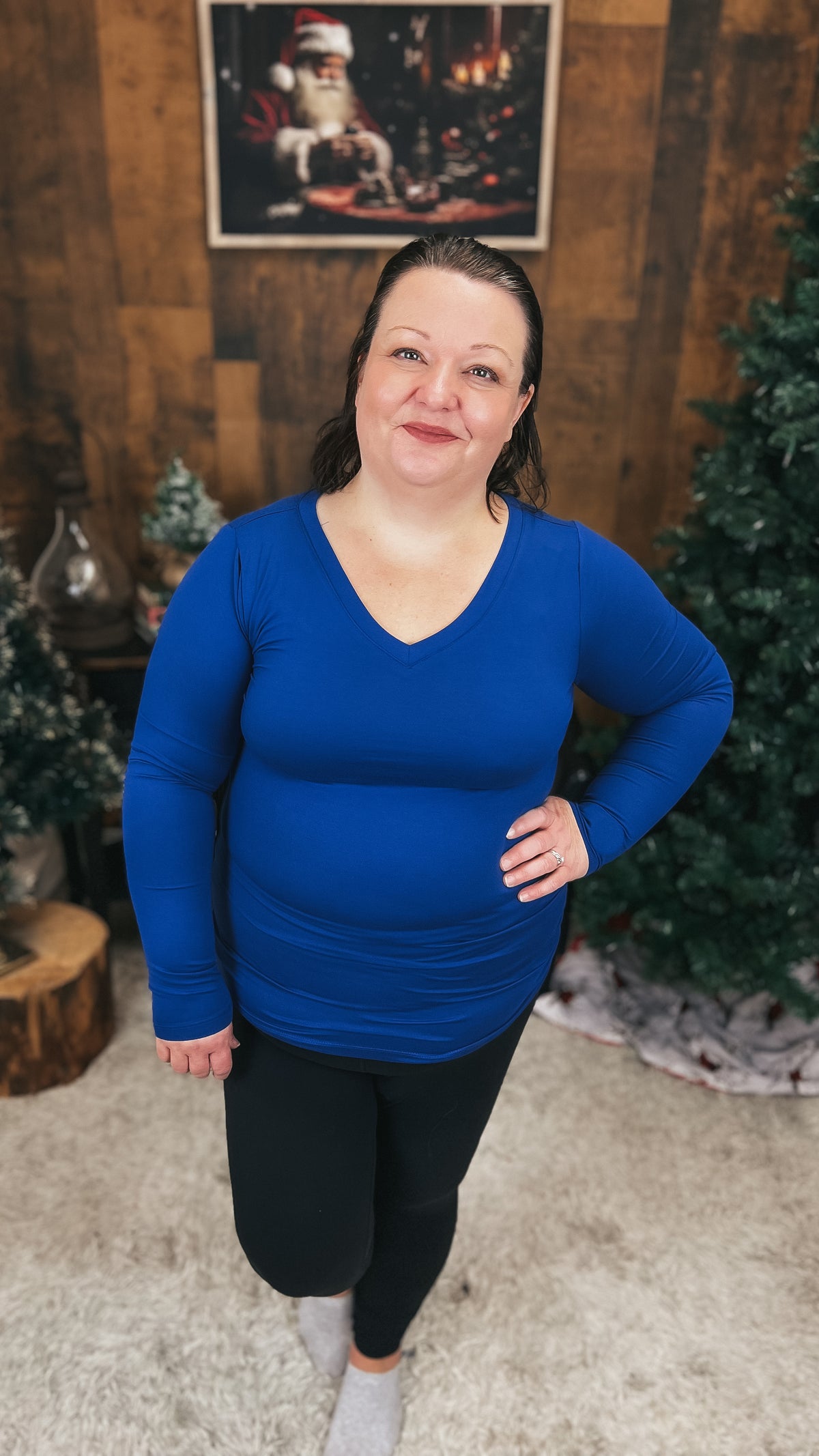 Kelsey Brushed Long Sleeve | Light Navy