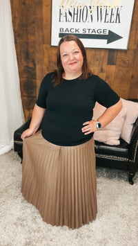 Wendy Pleated Maxi Skirt | Bronze