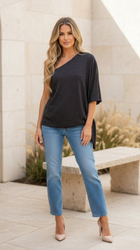 # 28 - Black Sparkle Blouse | SAMPLE SALE