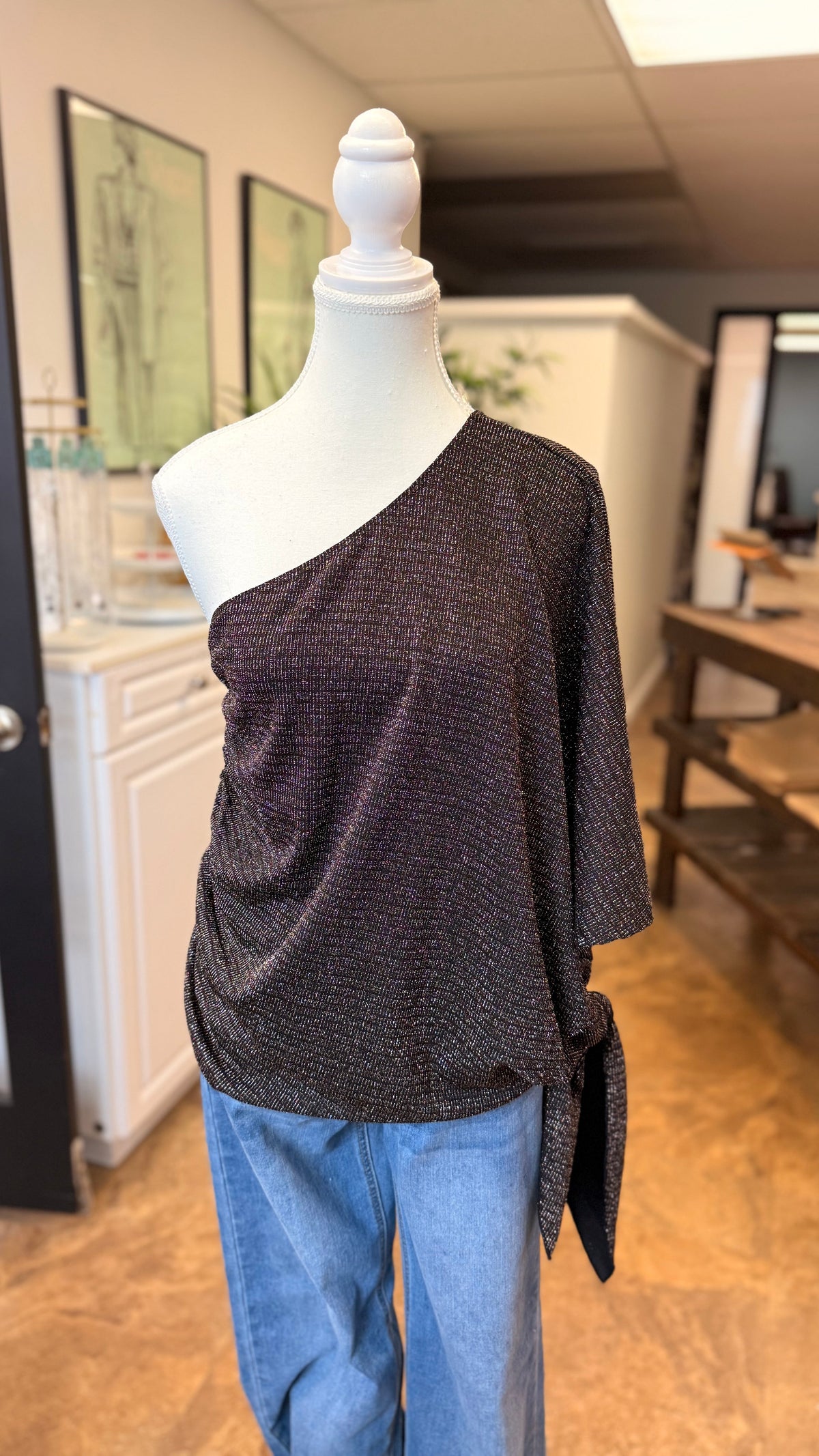 # 28 - Black Sparkle Blouse | SAMPLE SALE