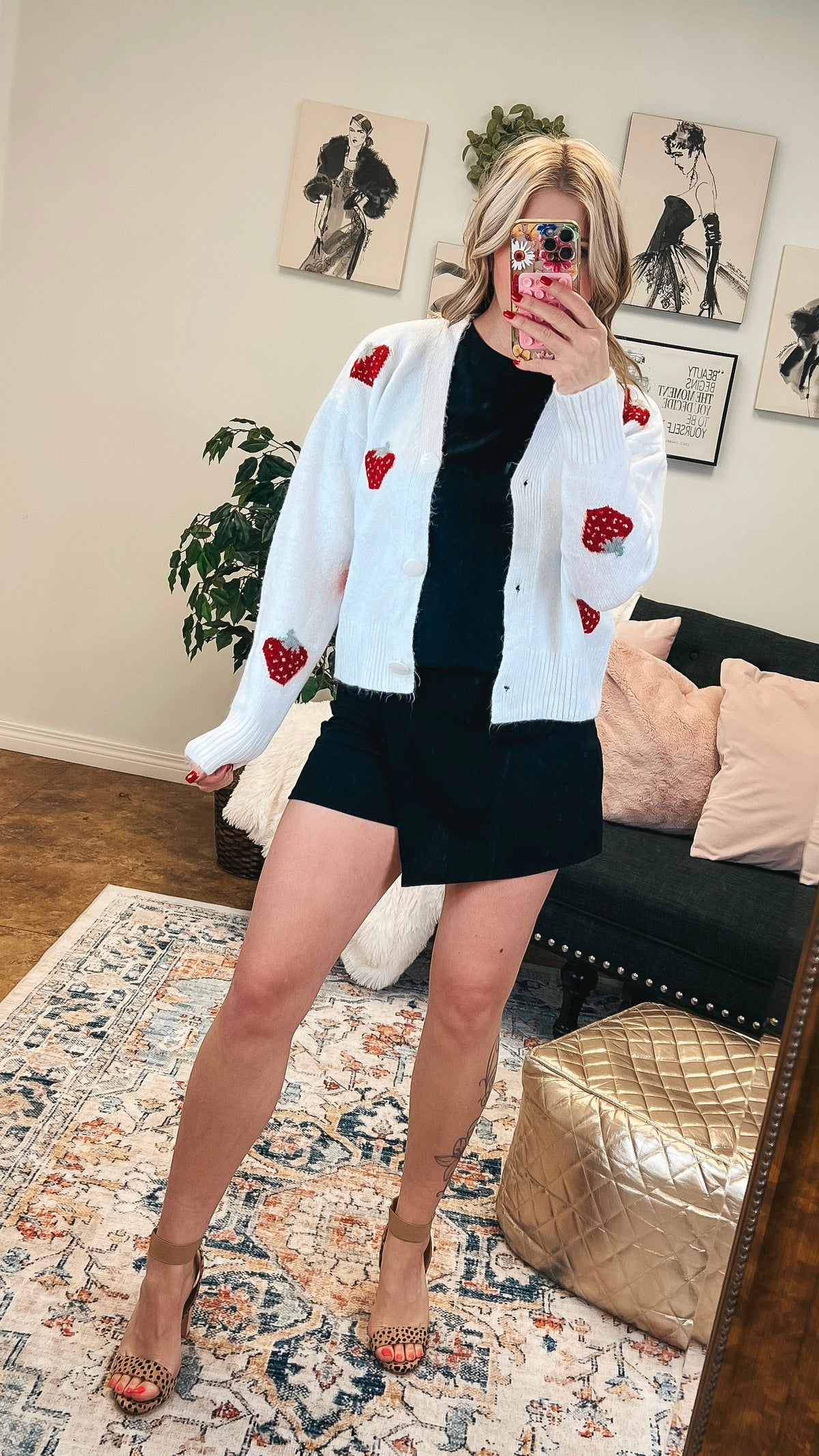 Strawberry Knit Cardigan | One Size