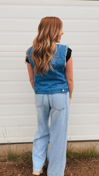 Roxy Denim Vest | Light Blue
