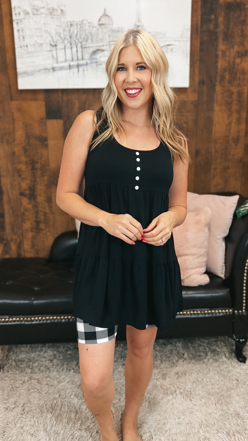 Leah Tiered Tunic | Black