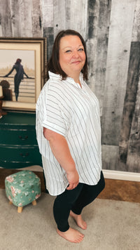 Lynn Stripe Blouse | White