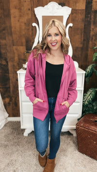 Nora Zip Hoodie | Antique Fuchsia