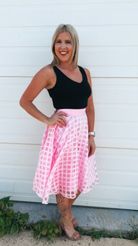 Carrie Lace Skirt: Pink