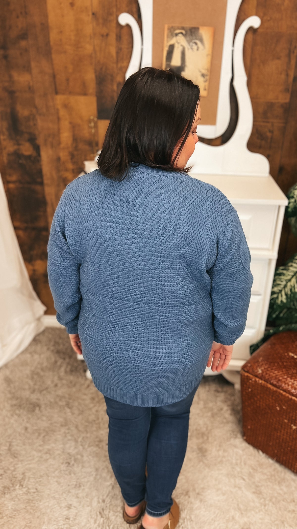 Scarlett Knit Sweater: Dusty Blue