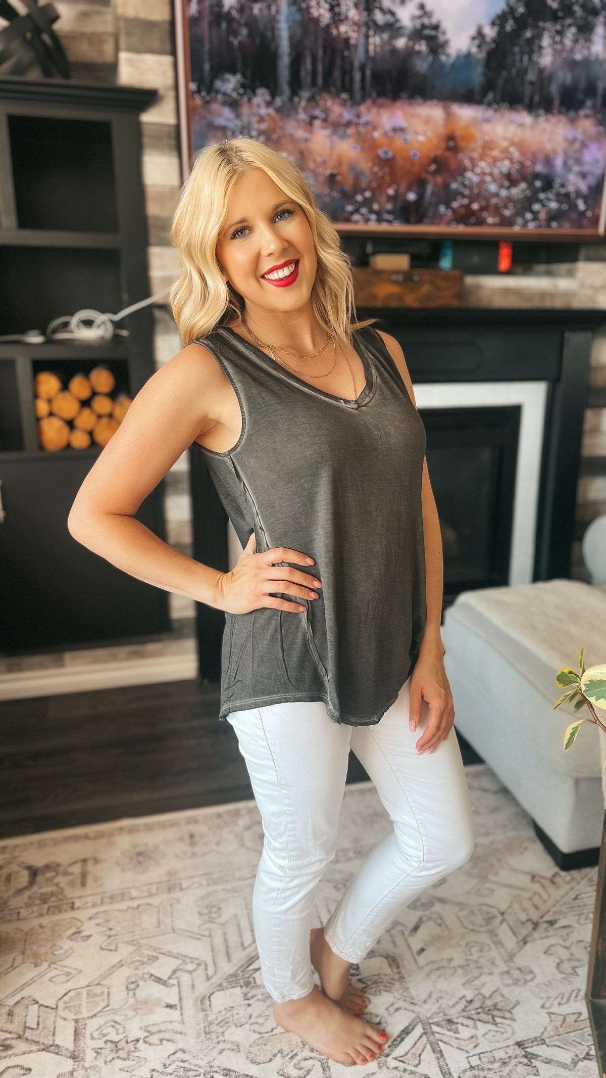 Jodie Tank Top | Ash Black