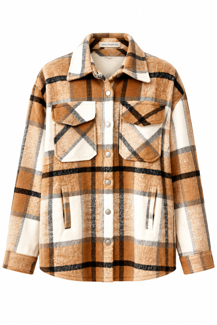 Charlotte Shacket| Brown & Cream *SALE*