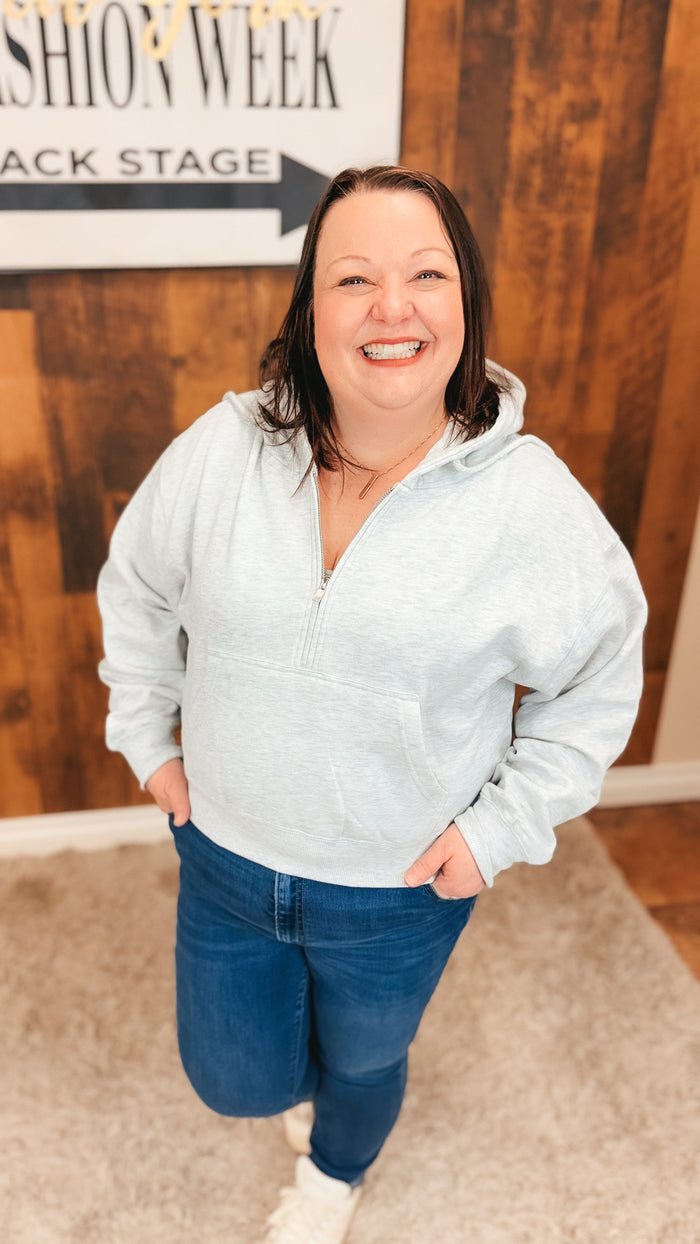 Beth 1/2 Zip Sweatshirt | Heather Grey