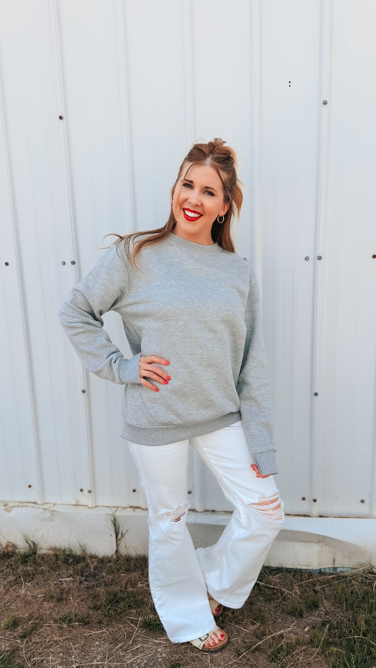Holly Crewneck | Heather Grey