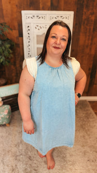 Lisa Denim Sundress | Light Blue