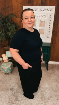 Nova Wide Leg Pants | Black